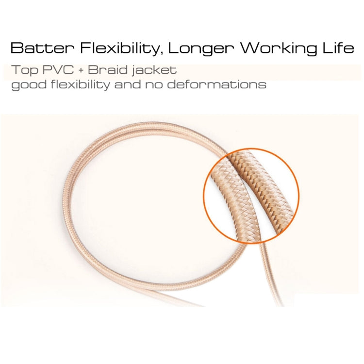 3m 3A Woven Style Metal Head 8 Pin to USB Data / Charger Cable