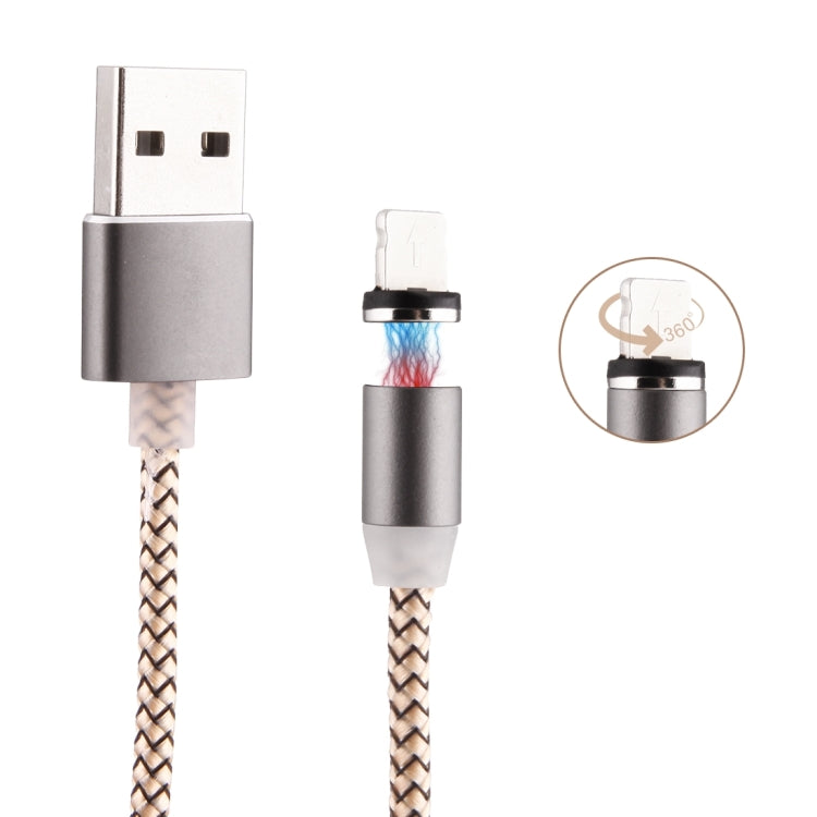 360 Degree Rotation 8 Pin to USB 2.0 Weave Style Magnetic Charging Cable with LED Indicator, Cable Length: 1m