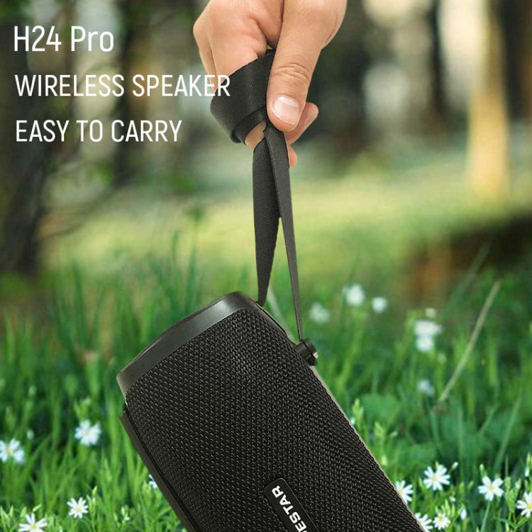 HOPESTAR H24 Pro TWS Portable Outdoor Waterproof Woven Textured Bluetooth Speaker with Rhythm Light, Support Hands-free Call & U Disk & TF Card & 3.5mm AUX & FM