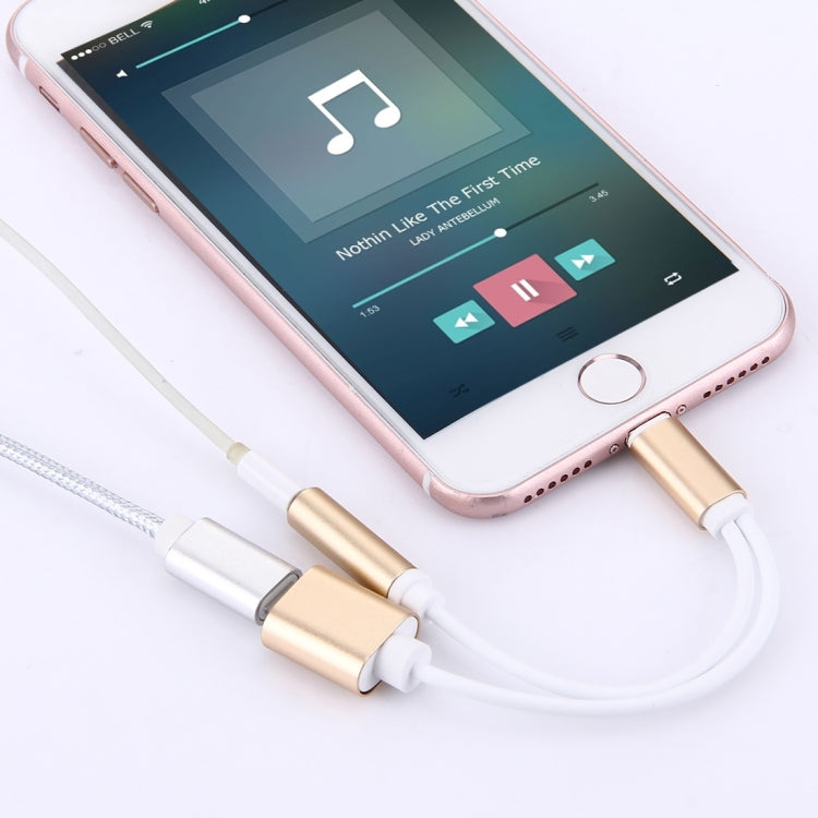 10cm 8 Pin Female & 3.5mm Audio Female to 8 Pin Male Charger&#160;Adapter Cable, Support All IOS Systems