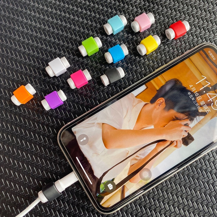 100 PCS Headphone Wire Data Cable Protection Cover Winder Cord Wrap Organizer, Random Color Delivery