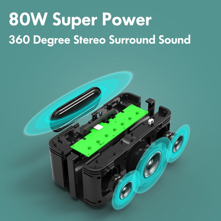 XDOBO X8 Plus 80W Wireless Bluetooth Speaker Outdoor Subwoofer Support TWS & TF Card & U Disk