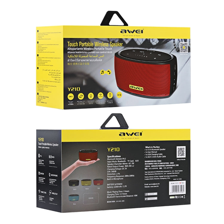 awei Y210 Portable Wireless Bluetooth Speaker V4.2 with Enhanced Bass, Support NFC / TF Card / AUX
