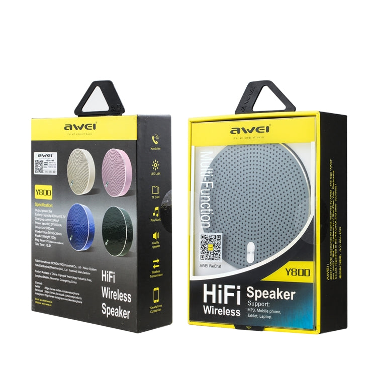 awei Y800 Mini Portable Wireless Bluetooth Speaker Noise Reduction Mic, Support TF Card