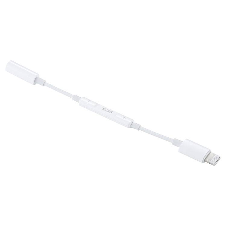8 Pin Male to 3.5mm Female Headphone Jack Wire Control Bluetooth Audio Adapter, Support Music, Calls, Volume Control
