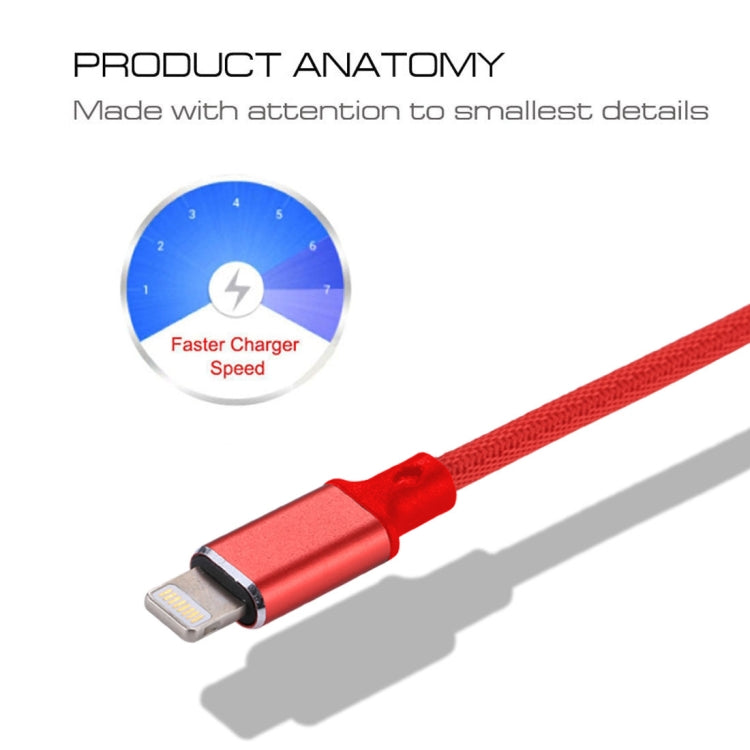 1m 2A USB to 8 Pin Nylon Weave Style Data Sync Charging Cable