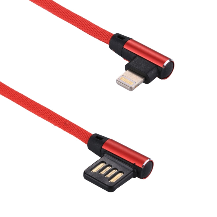 1m 2.4A Output USB to 8 Pin Double Elbow Design Nylon Weave Style Data Sync Charging Cable