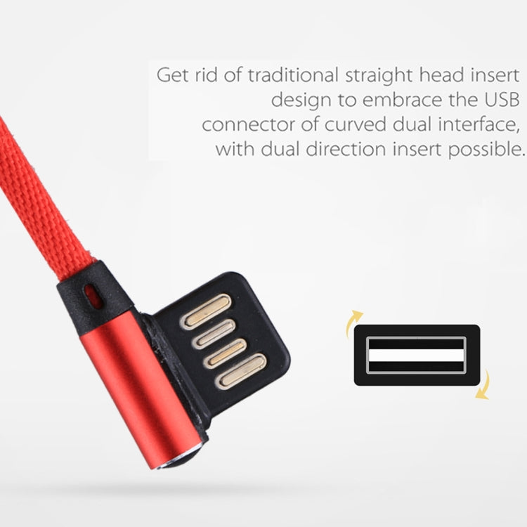 1m 2.4A Output USB to 8 Pin Double Elbow Design Nylon Weave Style Data Sync Charging Cable