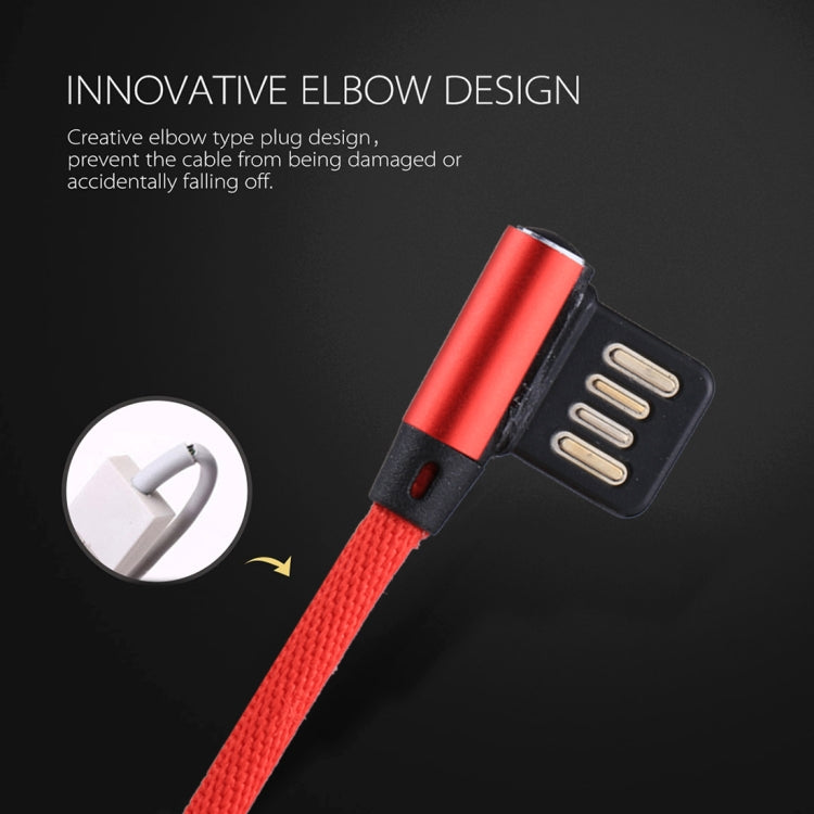 1m 2.4A Output USB to 8 Pin Double Elbow Design Nylon Weave Style Data Sync Charging Cable