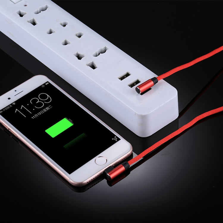 1m 2.4A Output USB to 8 Pin Double Elbow Design Nylon Weave Style Data Sync Charging Cable