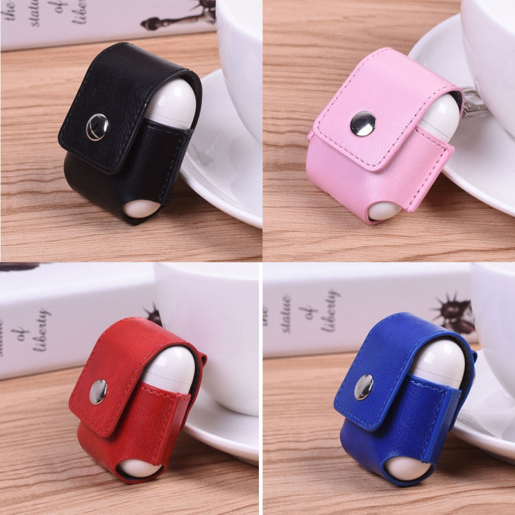Creative Wireless Bluetooth Earphone PU Leather Protective Bag Anti-lost Storage Bag with Hook for Apple AirPods 1/2 (Earphone is not Included)