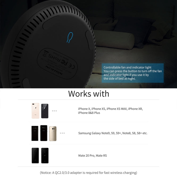 NILLKIN Power Flash Aramid Fiber Qi Standard Wireless Charger Charging Pad