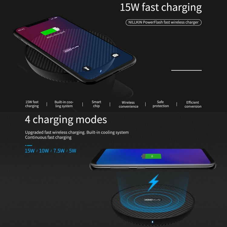NILLKIN Power Flash Aramid Fiber Qi Standard Wireless Charger Charging Pad