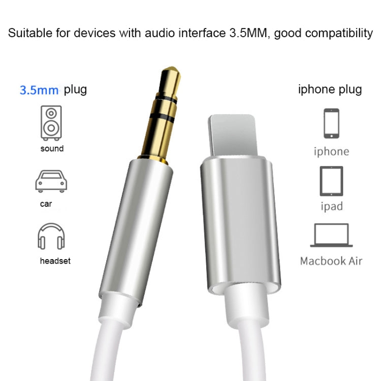 8 Pin to 3.5mm AUX Audio Adapter Cable, Length: 1m