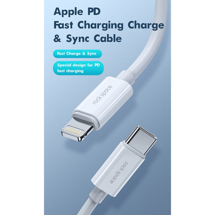 ROCK Space Z19 PD  20W 3A USB-C / Type-C to 8 Pin Fast Charging TPE Data Cable, Cable Length: 1m