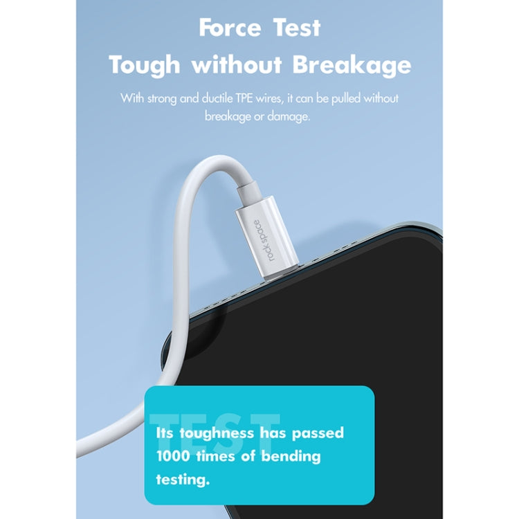 ROCK Space Z19 PD  20W 3A USB-C / Type-C to 8 Pin Fast Charging TPE Data Cable, Cable Length: 1m