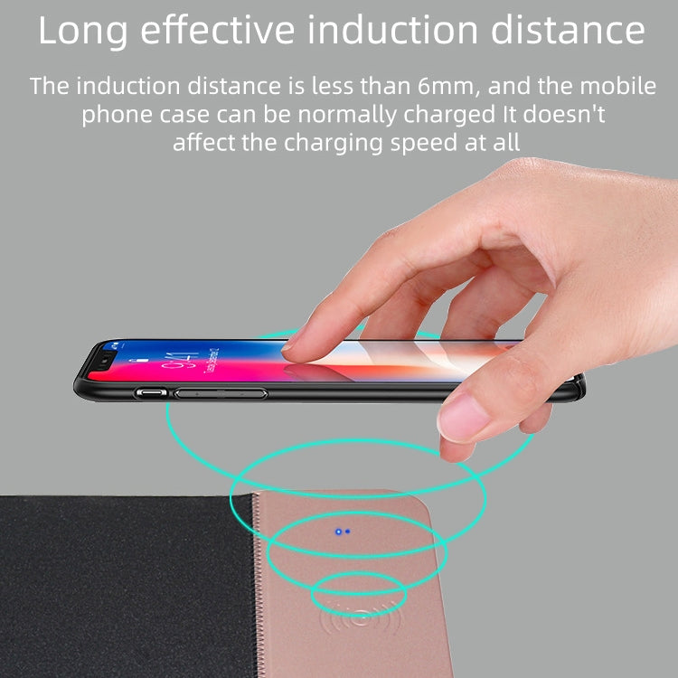 OJD-36 QI Standard 10W Lighting Wireless Charger Rubber Mouse Pad, Size: 26.2 x 19.8 x 0.65cm