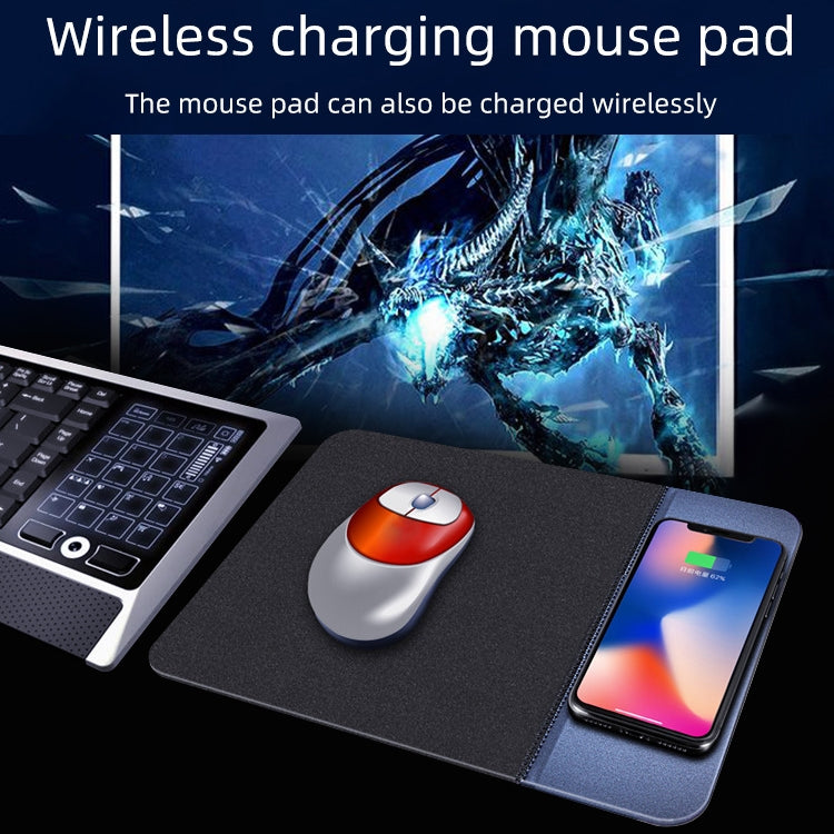 OJD-36 QI Standard 10W Lighting Wireless Charger Rubber Mouse Pad, Size: 26.2 x 19.8 x 0.65cm