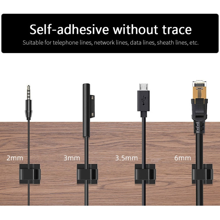 HG2392 50 PCS Desktop Data Cable Organizer Fixing Clip, Gum Type: Red and Grey