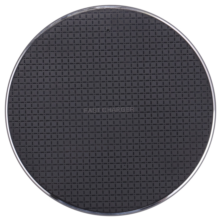 10W QI Plaid Pattern Round Metal Wireless Charger