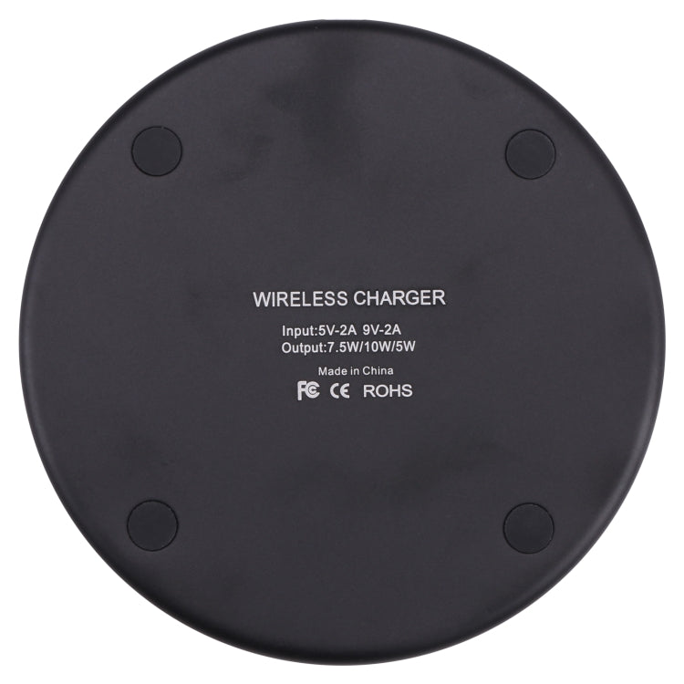 10W QI Plaid Pattern Round Metal Wireless Charger