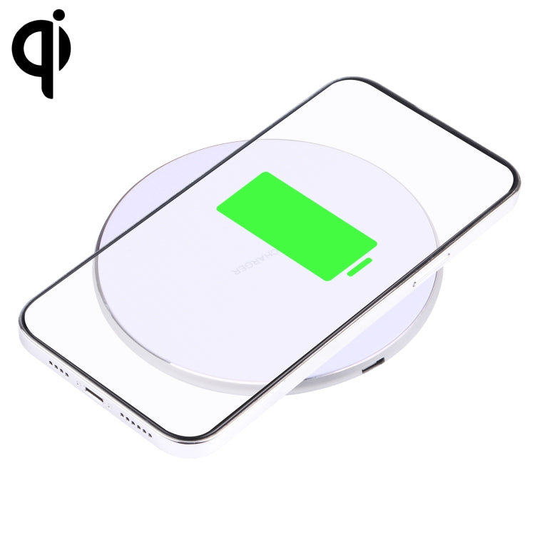 10W QI Plaid Pattern Round Metal Wireless Charger