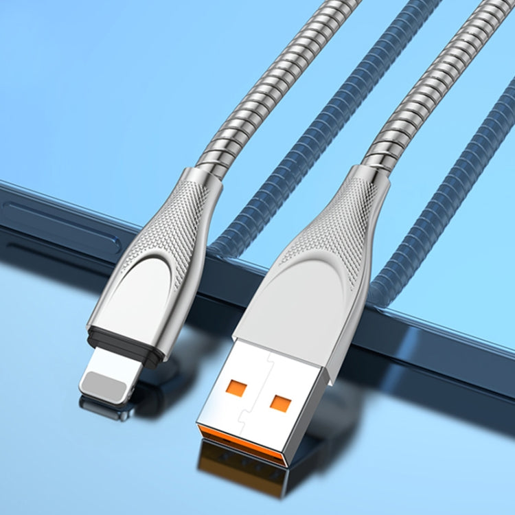 ADC-009 USB to 8 Pin Zinc Alloy Hose Fast Charging Data Cable, Cable Length: 1m