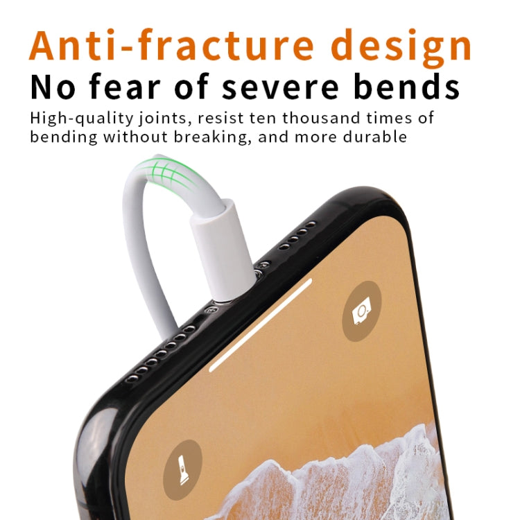 IVON CA19 2.4A USB to 8 Pin Fast Charge Data Cable for iPhone, iPad, Length: 1m