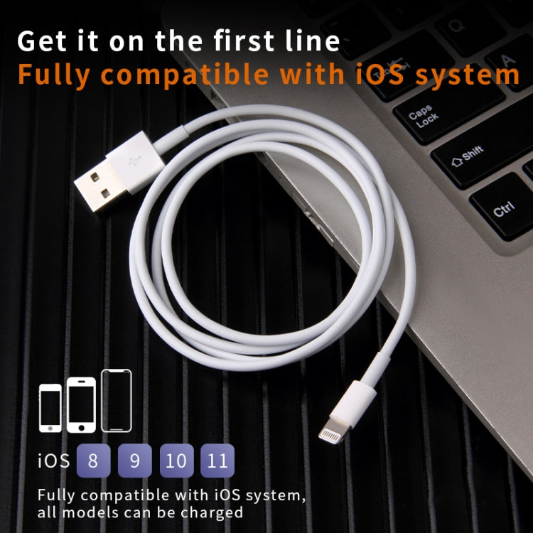 IVON CA19 2.4A USB to 8 Pin Fast Charge Data Cable for iPhone, iPad, Length: 1m