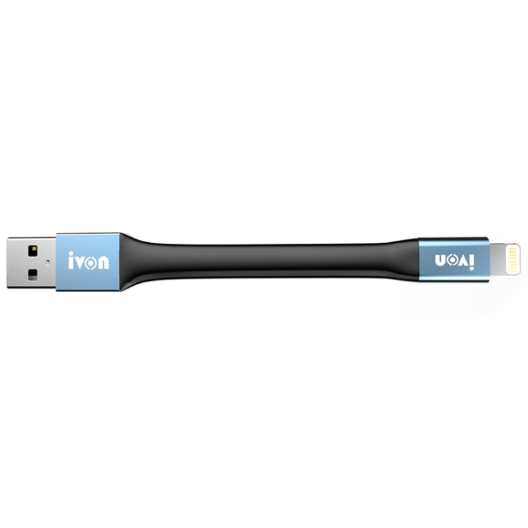 IVON CA90 2.4A USB to 8 Pin Portable Data Cable with Ring, Length: 14.5cm