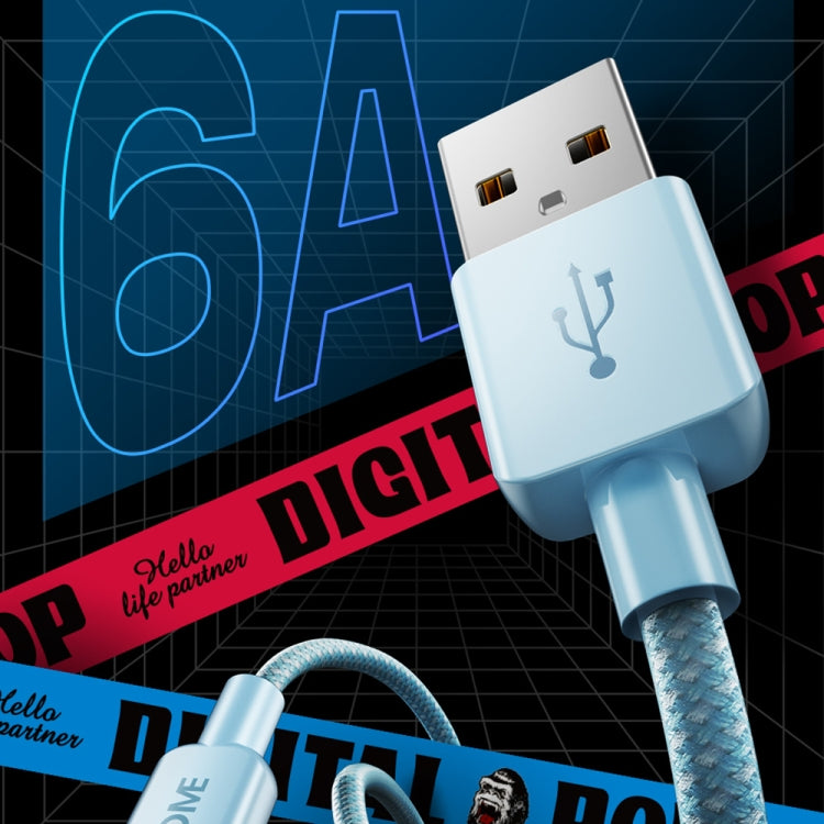 WEKOME WDC-03 Tidal Energy Series 2.4A USB to 8 Pin Braided Data Cable, Length: 1m