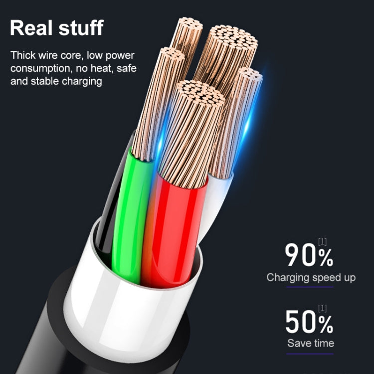 WK WDC-103 3A 3 In 1 8 Pin + Micro USB + Type-C / USB-C Fullspeed Pro Charging Data Cable, Length: 1.15m