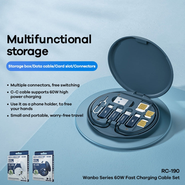 REMAX RC-190 Wanbo Series 60W Fast Charging Cable Multifunction Storage Box Set