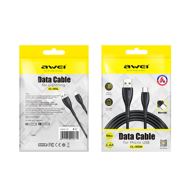 awei CL-115L 1m 2.4A USB to 8 Pin Charging Cable