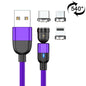 2m 3A Output 3 in 1 USB to 8 Pin + USB-C / Type-C + Micro USB 540 Degree Rotating Magnetic Data Sync Charging Cable, 2m 3 in 1