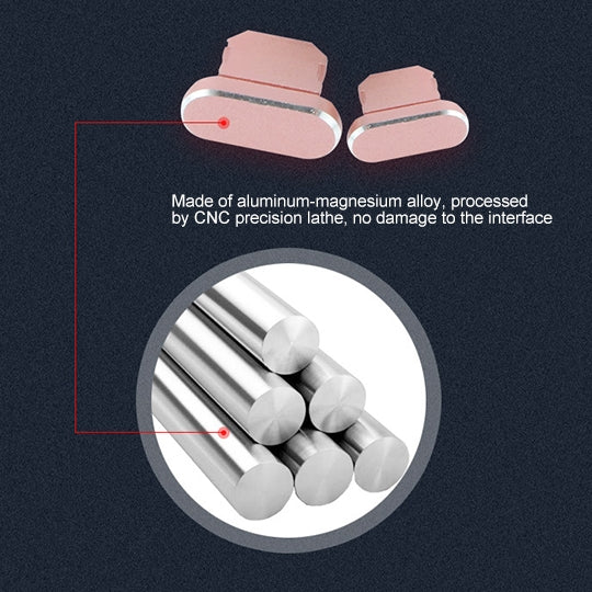 2pcs Universal 8 Pin Charging Port Metal Anti-Dust Plug for iPhone