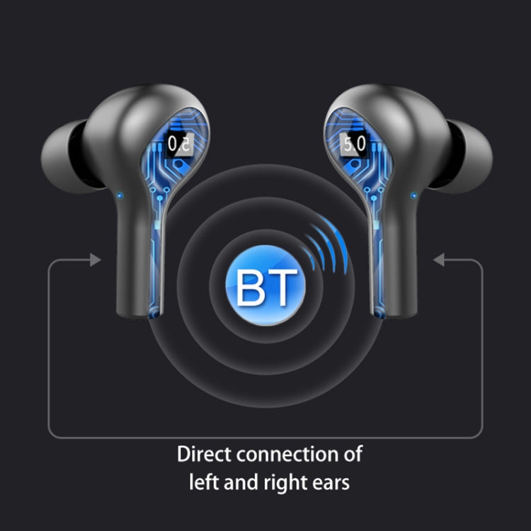 278 TWS External Noise Cancelling Touch Bluetooth Earphone with Charging Box, Support LED Power Digital Display & Breathing Lights & Call & Voice Assistant