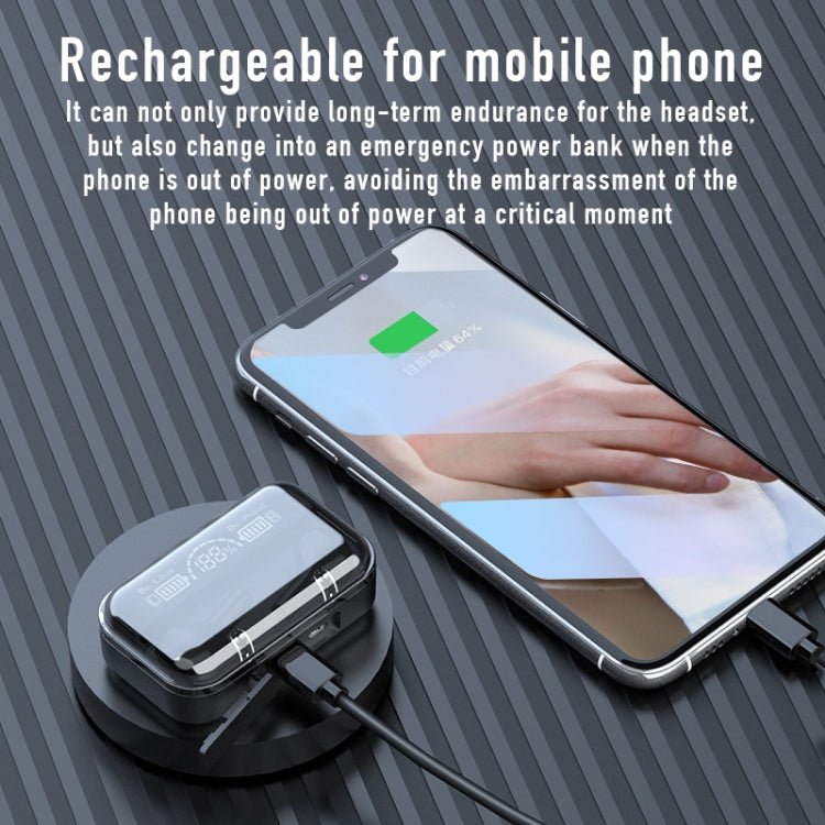 278 TWS External Noise Cancelling Touch Bluetooth Earphone with Charging Box, Support LED Power Digital Display & Breathing Lights & Call & Voice Assistant