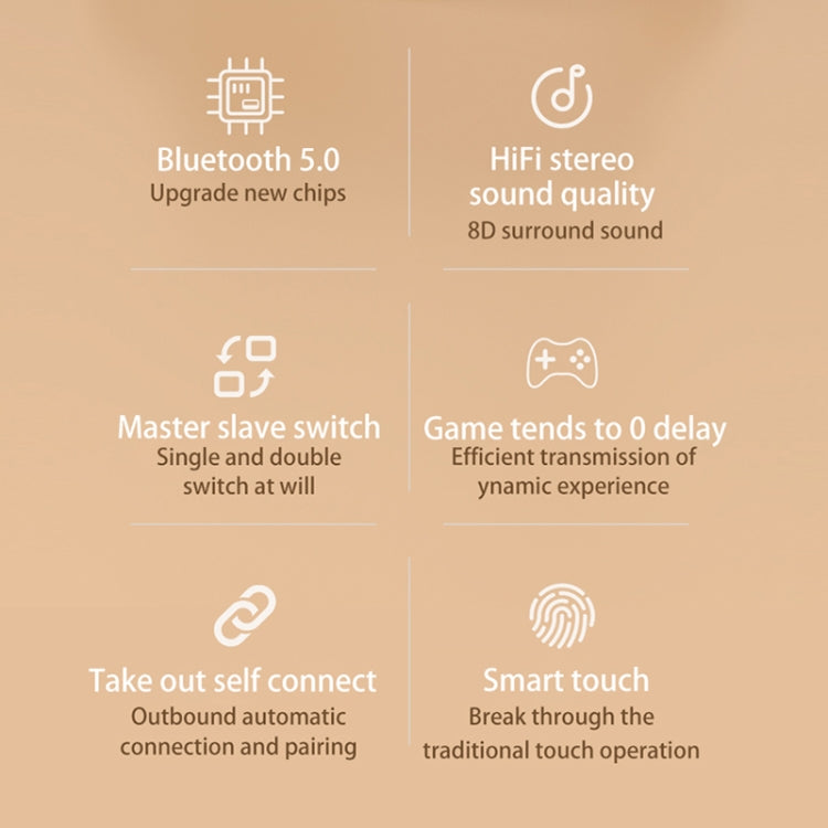 278 TWS External Noise Cancelling Touch Bluetooth Earphone with Charging Box, Support LED Power Digital Display & Breathing Lights & Call & Voice Assistant