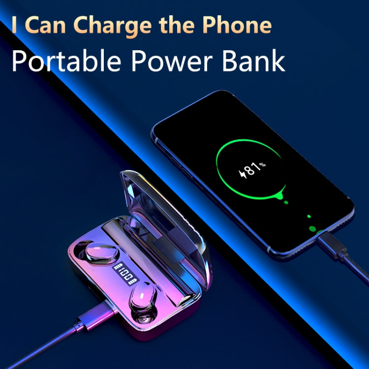 A9 TWS CVC8.0 and DSP Dual Noise Cancelling Bluetooth Earphone with Magnetic Charging Box & LED Digital Display, Support Touch & HD Call & Siri & Power Bank