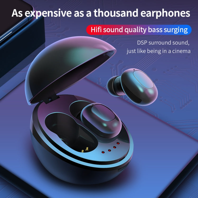 A10 TWS Space Capsule Shape Wireless Bluetooth Earphone with Magnetic Charging Box & Lanyard, Support HD Call & Automatic Pairing Bluetooth