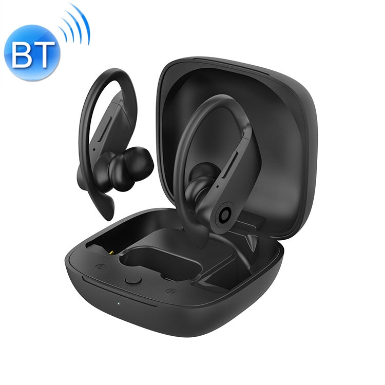 b10 TWS Bluetooth 5.0 Hanging Ear Wireless Bluetooth Sports Earphone with Magnetic Charging Box, Support Call & Siri & Charging Box Wireless Charging