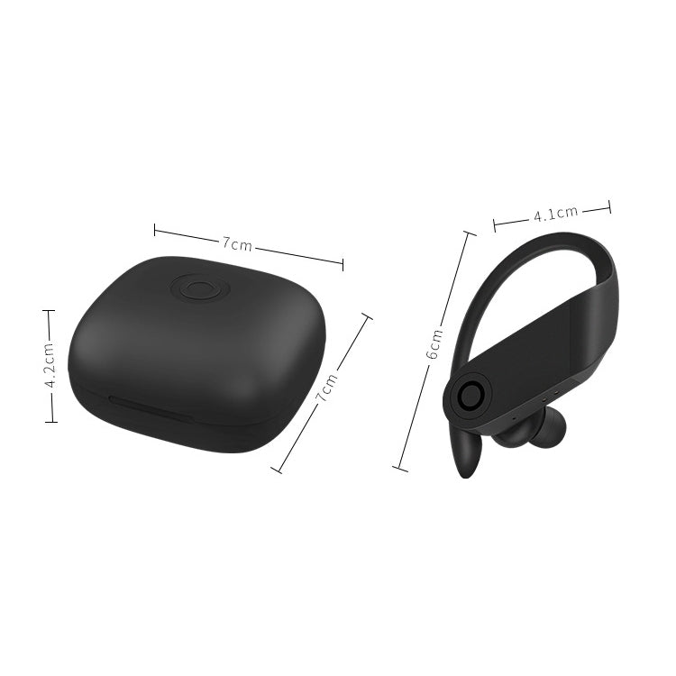 b10 TWS Bluetooth 5.0 Hanging Ear Wireless Bluetooth Sports Earphone with Magnetic Charging Box, Support Call & Siri & Charging Box Wireless Charging