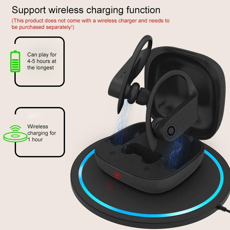 b10 TWS Bluetooth 5.0 Hanging Ear Wireless Bluetooth Sports Earphone with Magnetic Charging Box, Support Call & Siri & Charging Box Wireless Charging