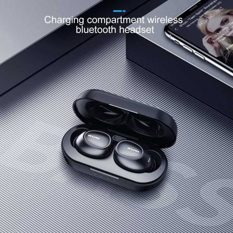 awei T6 TWS Bluetooth V5.0 Ture Wireless Sports Headset with Charging Case
