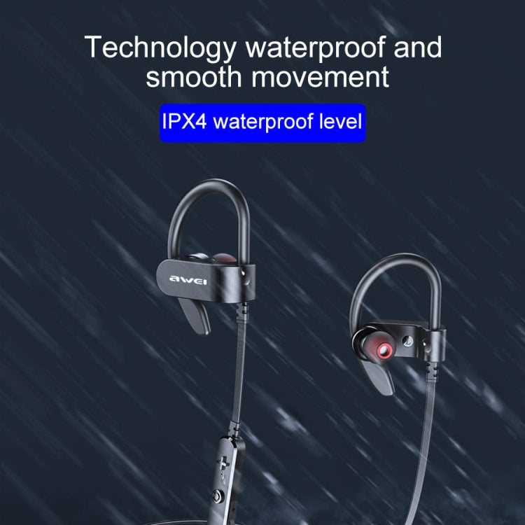 awei WT50 IPX4 Waterproof Ear-mounted Wireless Bluetooth Earphone with Microphone