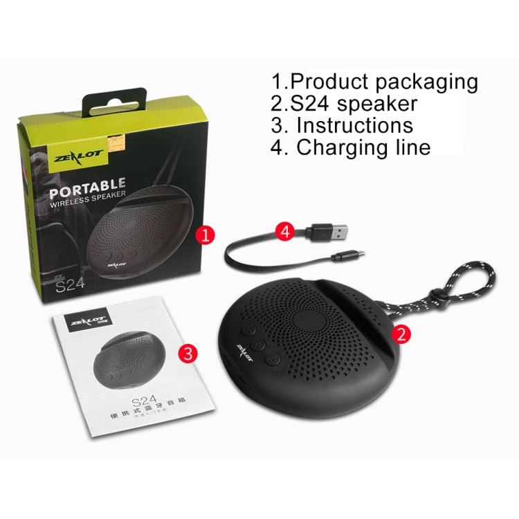 ZEALOT S24 Portable Stereo Bluetooth Speaker with Lanyard & Mobile Card Slot Holder, Supports Hands-free Call & TF Card