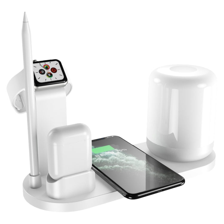 WS6 10W 2 USB Ports + USB-C / Type-C Port Multi-function Desk Lamp + Qi Wireless Charging Charger