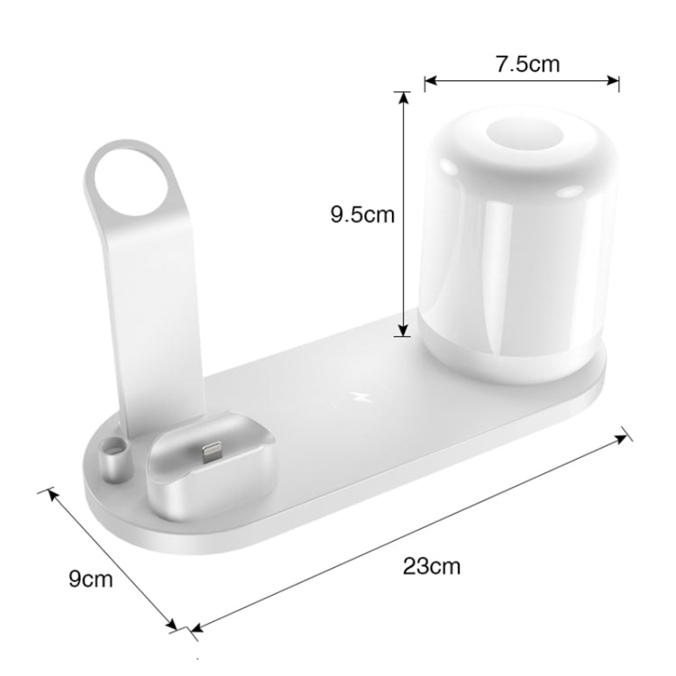 WS6 10W 2 USB Ports + USB-C / Type-C Port Multi-function Desk Lamp + Qi Wireless Charging Charger