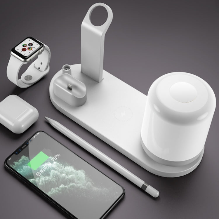 WS6 10W 2 USB Ports + USB-C / Type-C Port Multi-function Desk Lamp + Qi Wireless Charging Charger